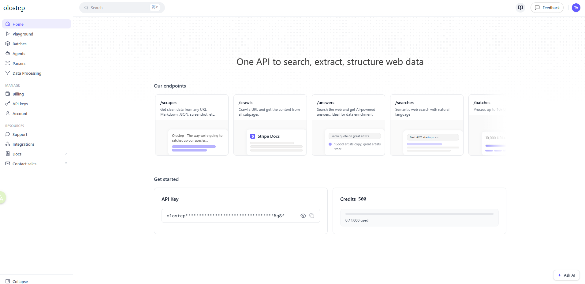 OloStep Web Data API